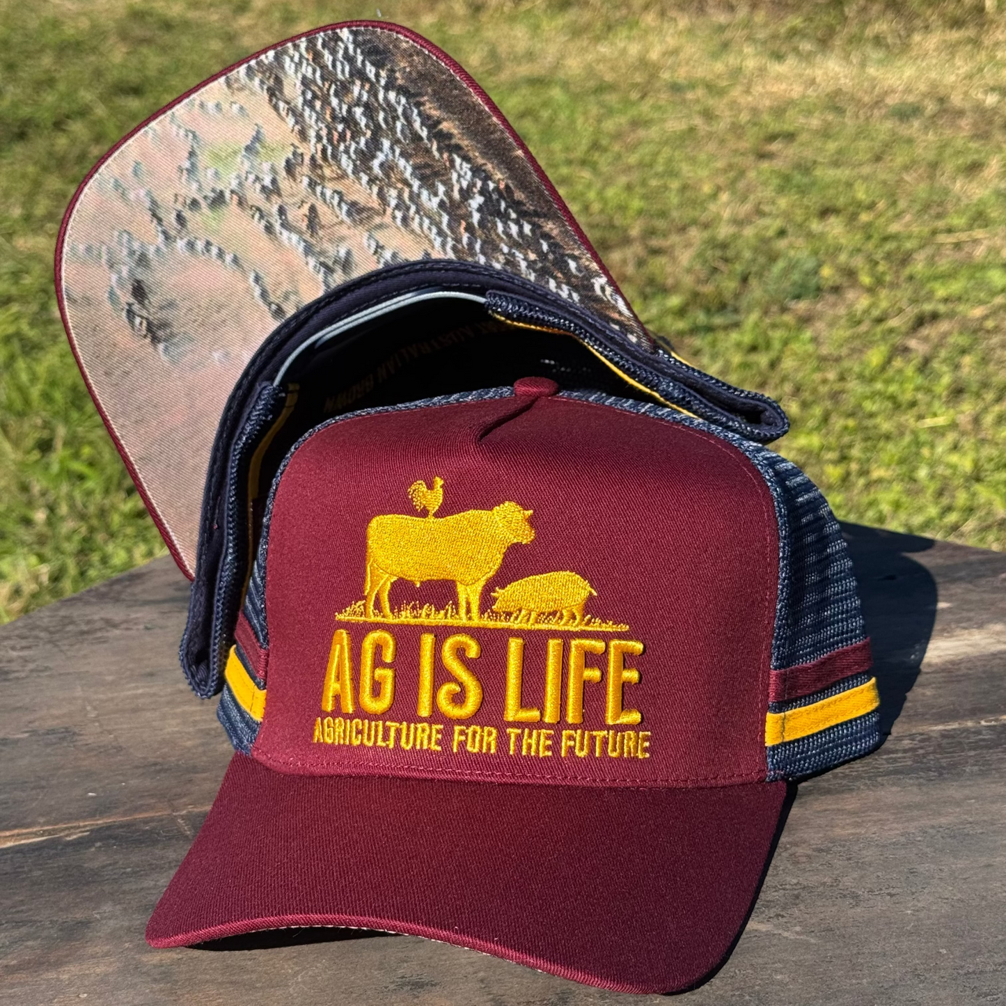 Maroon Ag Is Life Trucker Cap